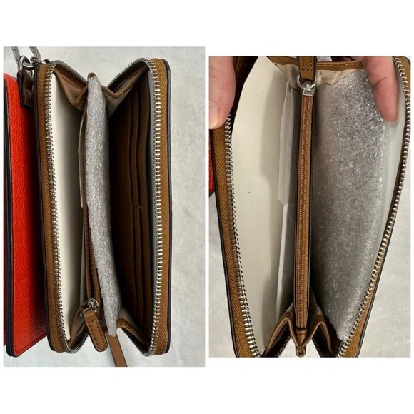 Calvin Klein Women's Bella Multi Crossbody Purse Wallet Coin Pouch Red Brown - Picture 12 of 16